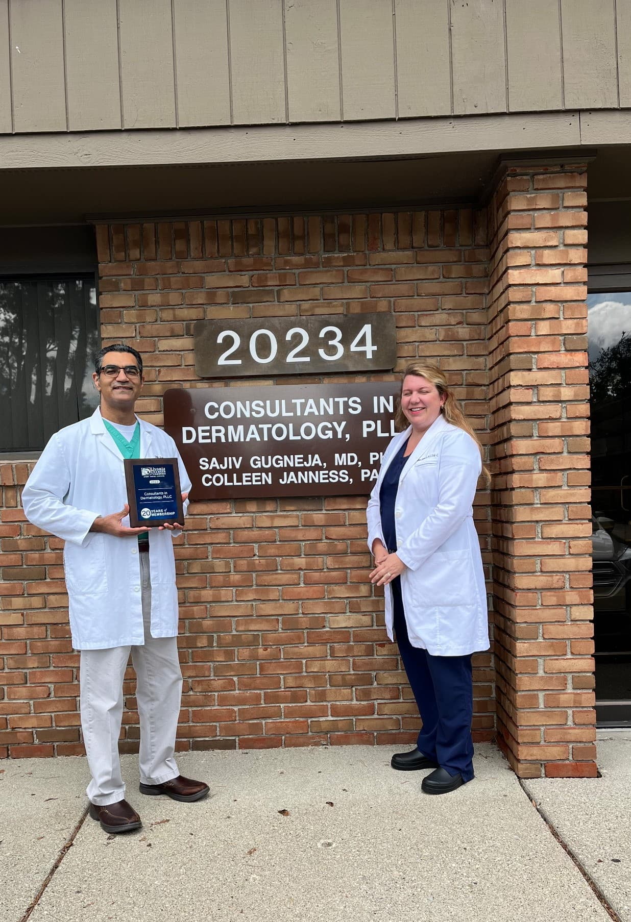 Dr. Sajiv Gugneja and Colleen Janness, PA-C, the dermatology providers at Consultants in Dermatology